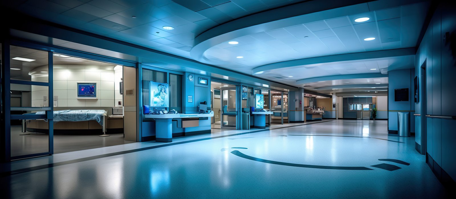 Entrance to emergency room at hospital Generative AI