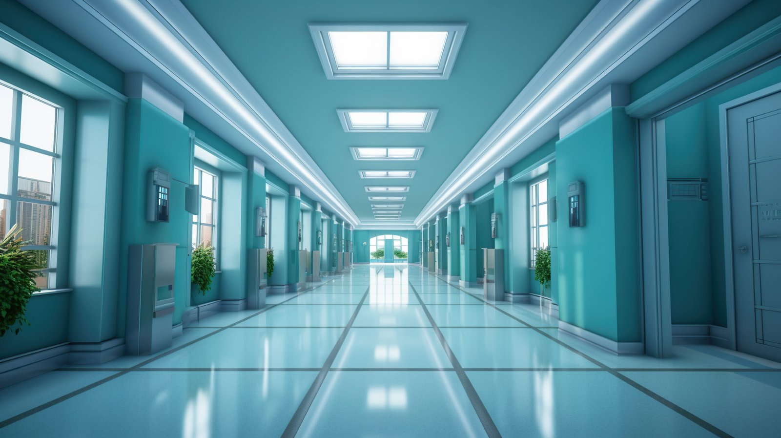 Interior of luxury hospital hall Generative AI
