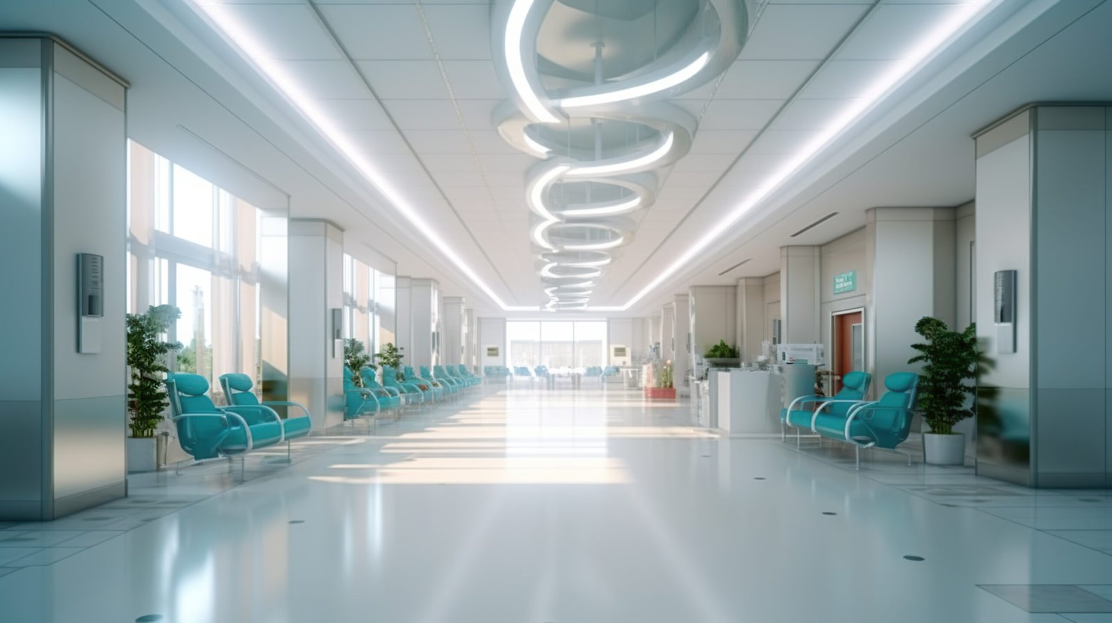 Interior of luxury hospital hall Generative AI